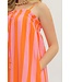 Amy Orange Striped Midi Dress