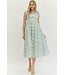 Molly White Botanical Midi Dress