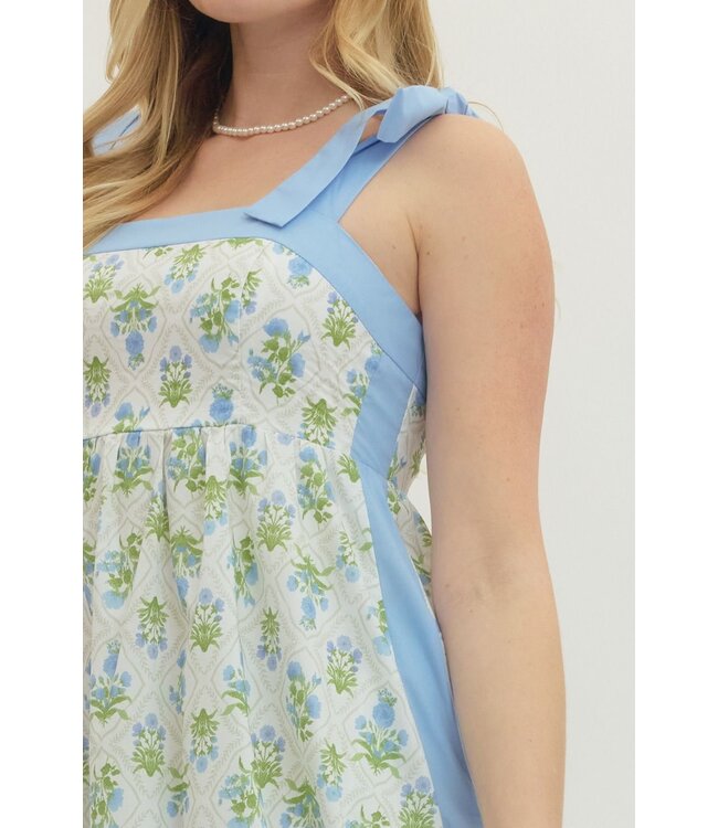 Molly White Botanical Midi Dress