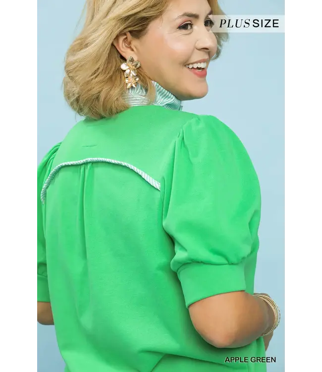 Aubry Apple Green French Terry Top