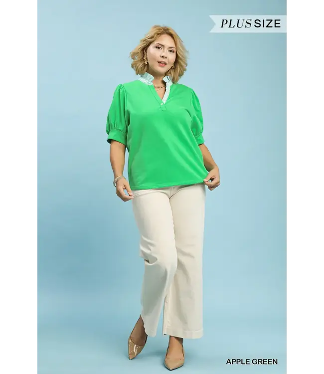 Aubry Apple Green French Terry Top