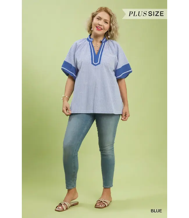 Bonita Blue Striped Top