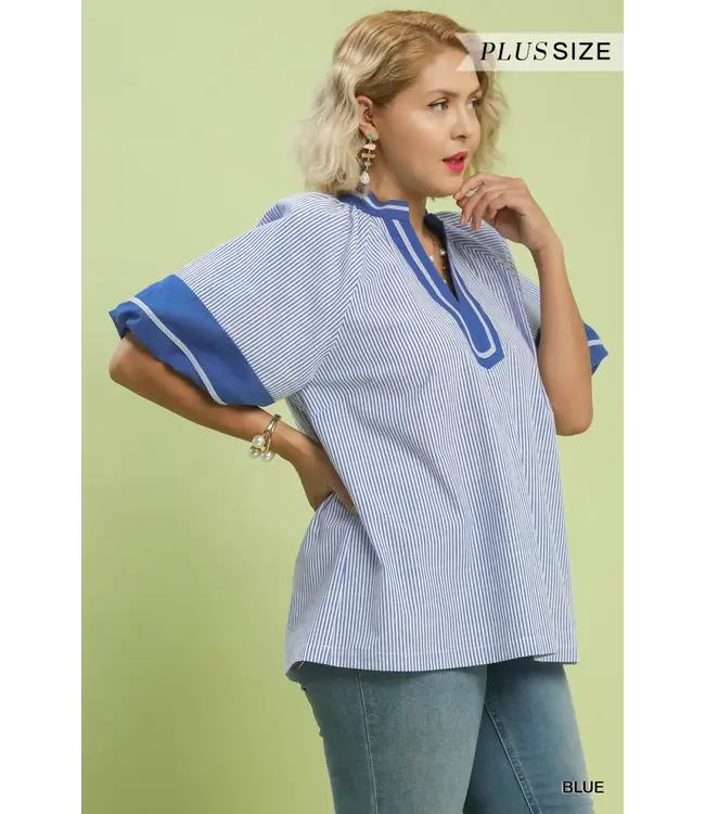 Bonita Blue Striped Top