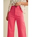 Joni Berry Pink Wide Leg Cropped Pants