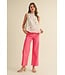 Joni Berry Pink Wide Leg Cropped Pants