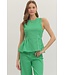 Willow Green Gingham Peplum Top