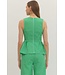 Willow Green Gingham Peplum Top