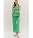 Willow Green Gingham Peplum Top
