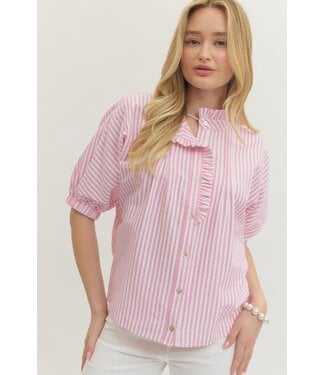 Entro Sylvie Pink Striped Top