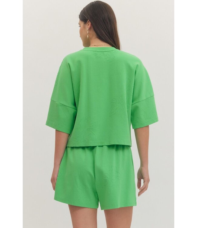 Aspen Green Floral Embroidered Top