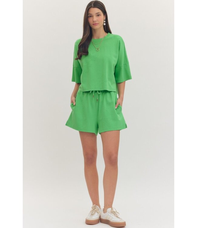Aspen Green Floral Embroidered Top