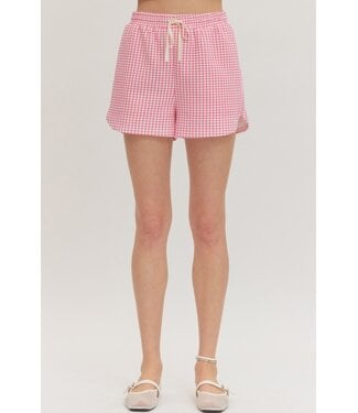 Entro Ivy Pink Gingham Shorts