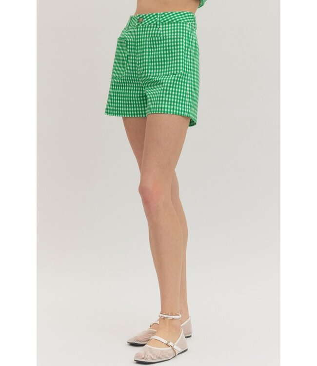 Freya Green Gingham Shorts