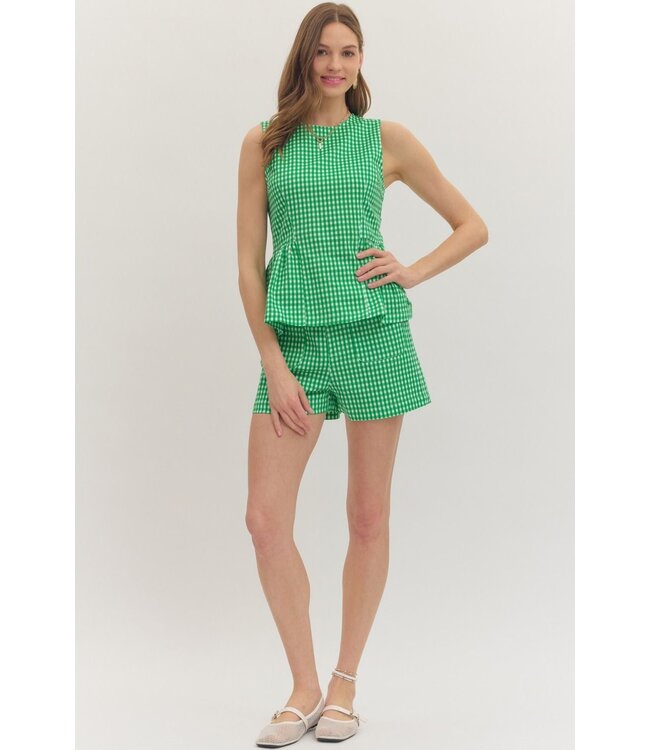 Freya Green Gingham Shorts
