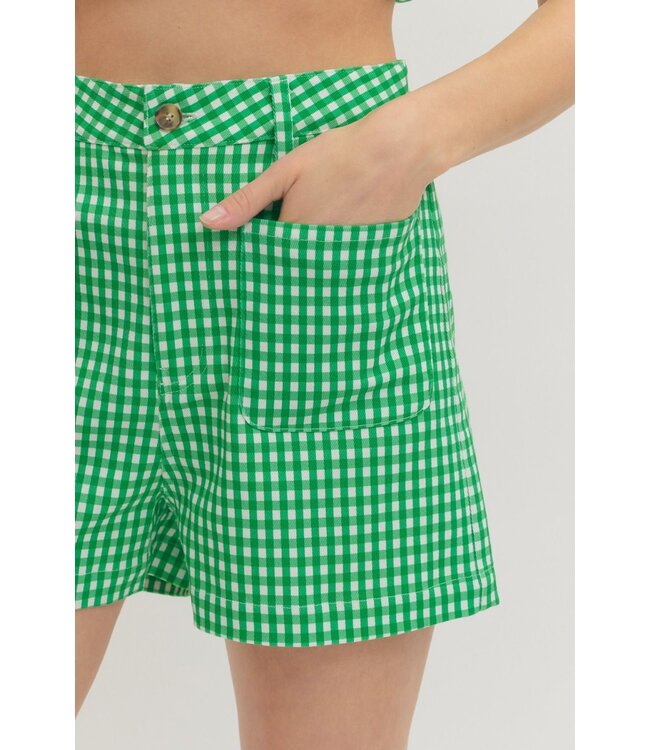 Freya Green Gingham Shorts