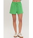 Isla Green Floral Embroidered Shorts