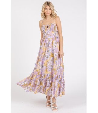 Mittoshop Ann-Clair Lavender Flower Maxi Dress