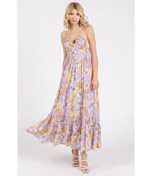 Mittoshop Ann-Clair Lavender Flower Maxi Dress