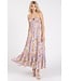 Ann-Clair Lavender Flower Maxi Dress