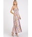 Ann-Clair Lavender Flower Maxi Dress