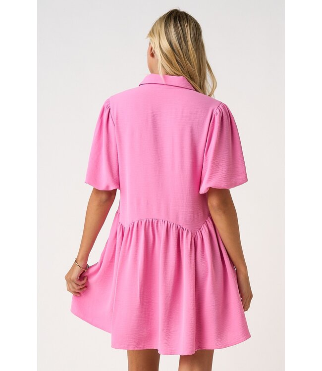 Payton Bubblegum Shirt Dress