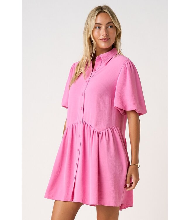 Payton Bubblegum Shirt Dress