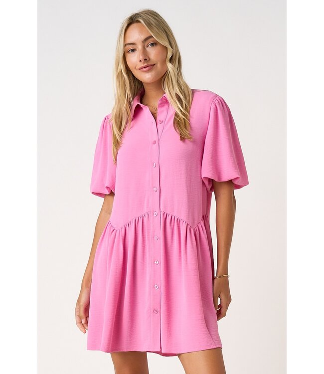 Payton Bubblegum Shirt Dress