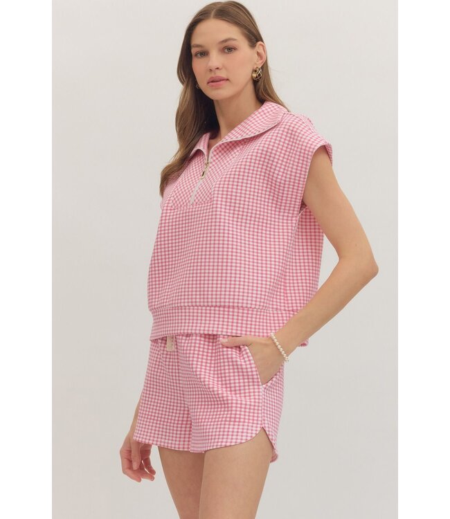 Maeve Pink Gingham Top