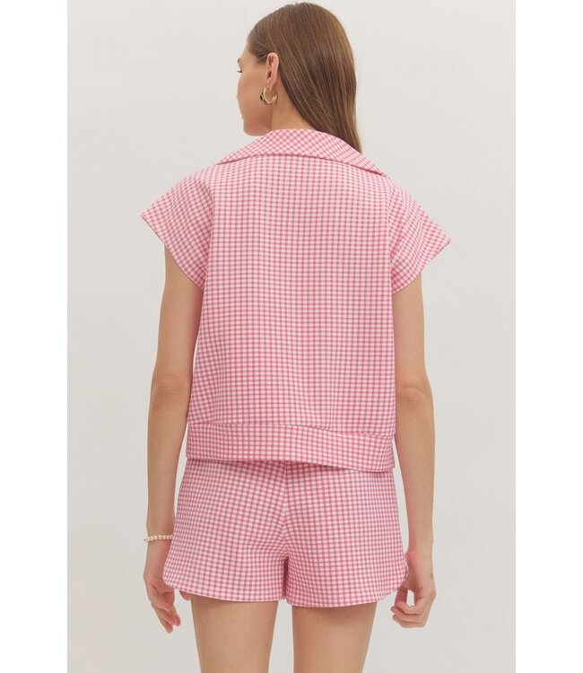 Maeve Pink Gingham Top
