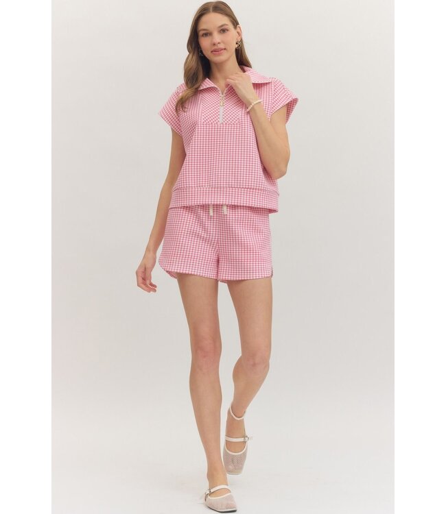 Maeve Pink Gingham Top