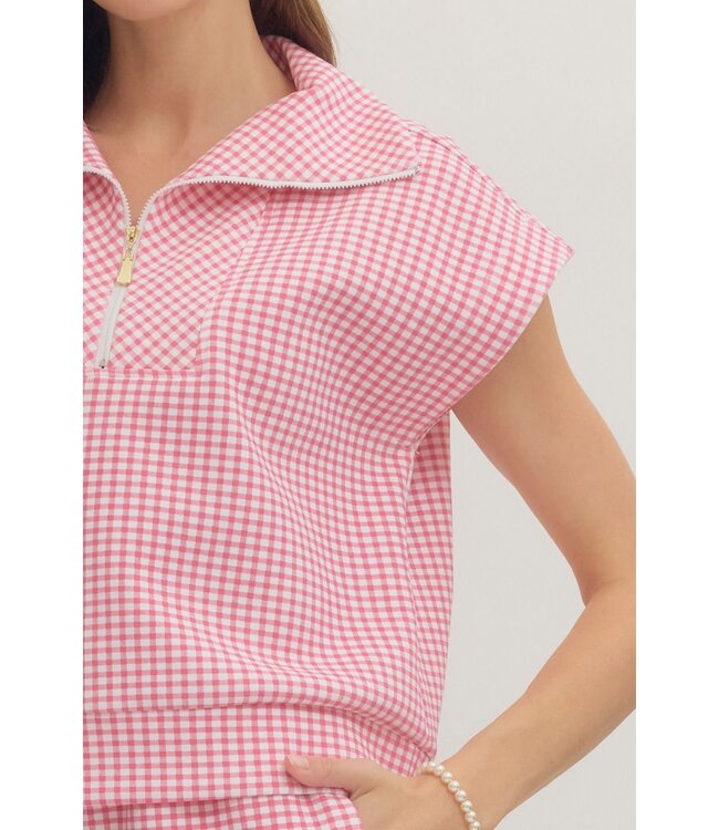 Maeve Pink Gingham Top