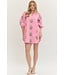 Arora Pink Embroidered Dress