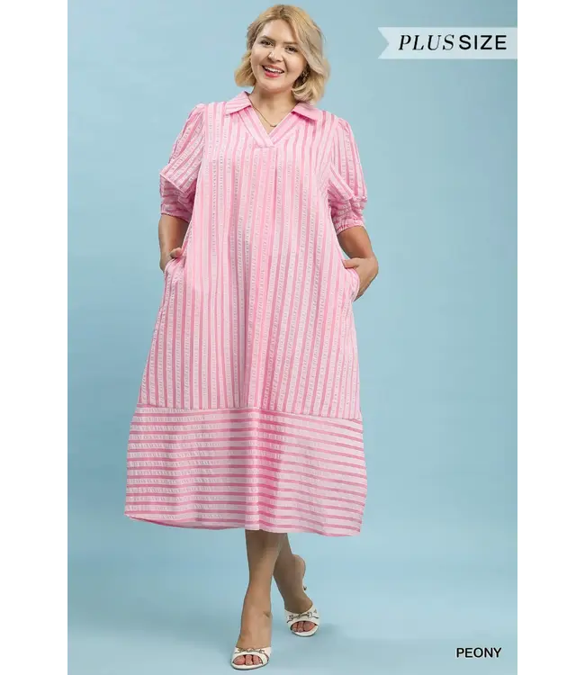 Paula Peony Striped Midi Dress