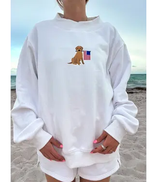 Sunkissed Coconut Rend White American Dog Sweatshirt