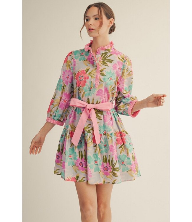 Bobbie Pink Floral Dress