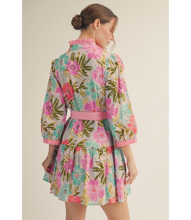 Bobbie Pink Floral Dress