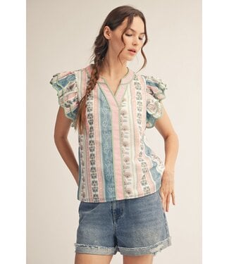 Jodifl Eva Mauve Boho Floral Top