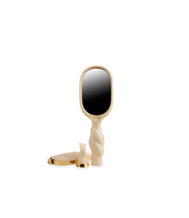Teleties Tan Mini Detangler Hair Brush for Medium Hair