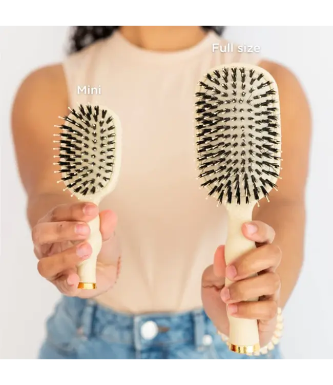 Teleties Tan Mini Boar Bristle Hair Brush