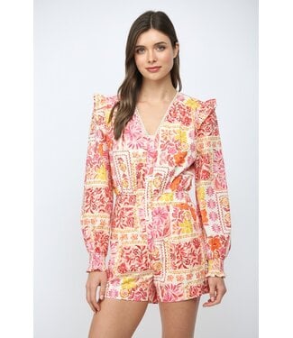 Fate Maddie Floral Patchwork Romper