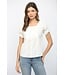 Vivian White Pintuck Top