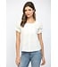 Vivian White Pintuck Top