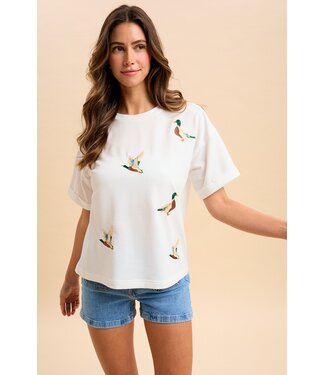 Anniewear Sophia Ivory Mallord Duck Embroidered Top