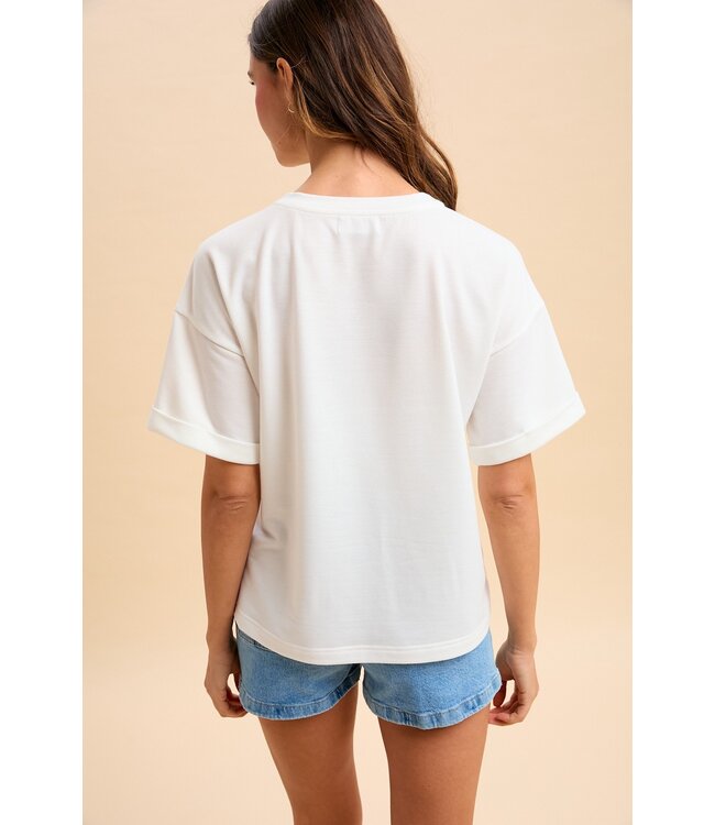 Sophia Ivory Mallord Duck Embroidered Top