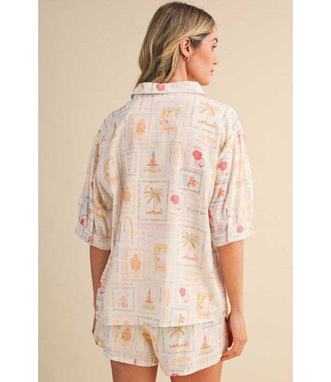 Josie White Vacation Top