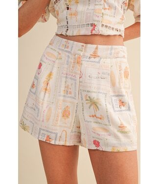 Merci Josie White Vacation Shorts