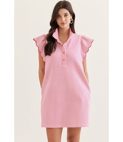 Entro Zinnia Pink Gingham Dress