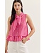 Wren Pink Striped Peplum Top