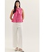 Wren Pink Striped Peplum Top