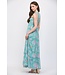 Cassy Turquoise Floral Halter Maxi Dress